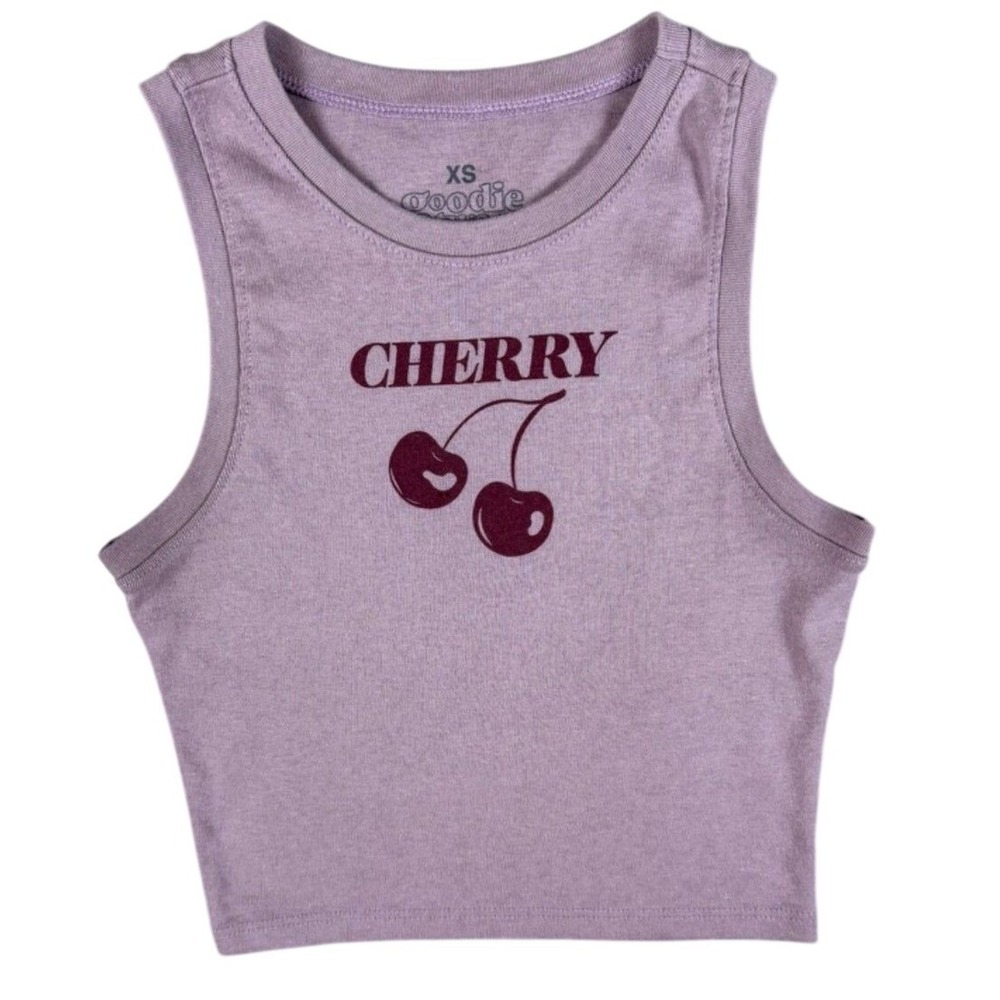 Light Purple Cherry Crop Tank